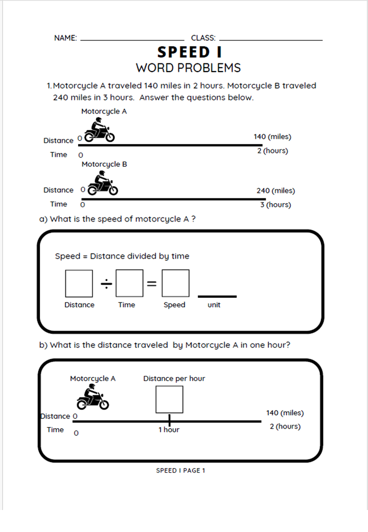 Speed, Distance, and Time - 27 Worksheets for Grades 4-6 | Teaching ...
