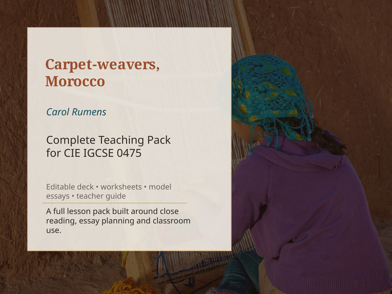 "Carpet Weavers, Morocco" full teaching pack for the poem - from Smithy's Basics