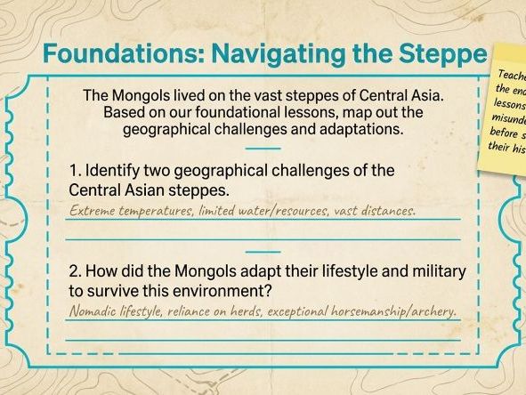 Mongol Empire – Assessment, Writing and Feedback (Year 8 History)
