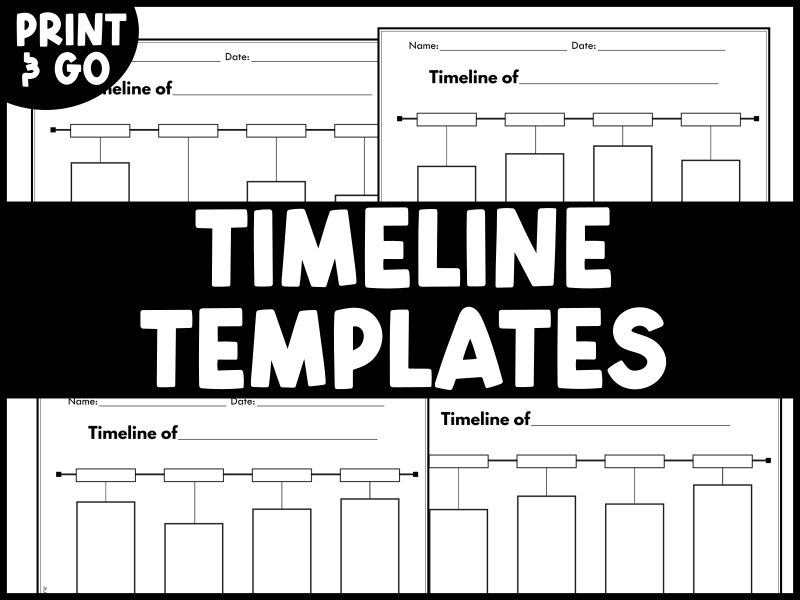 Blank Timeline Templates - Printable Graphic Organizers for Any Subject