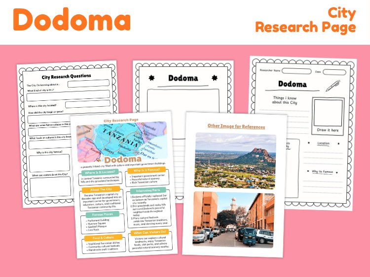 Dodoma City Research Project | Tanzania Geography Worksheets