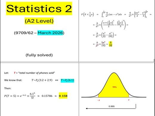 9709/62 – March 2026 – Statistics 2