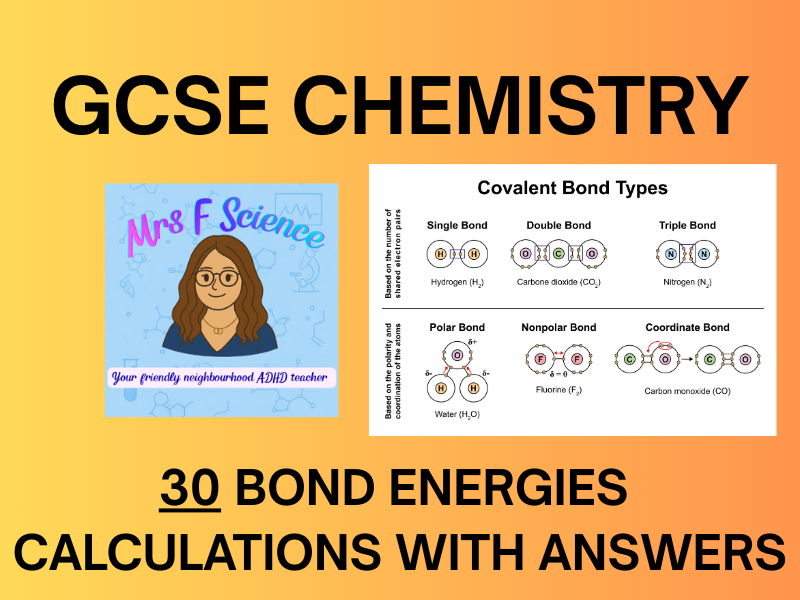 GCSE Chemistry Bond Energies Calculations Worksheet | KS4 | AQA
