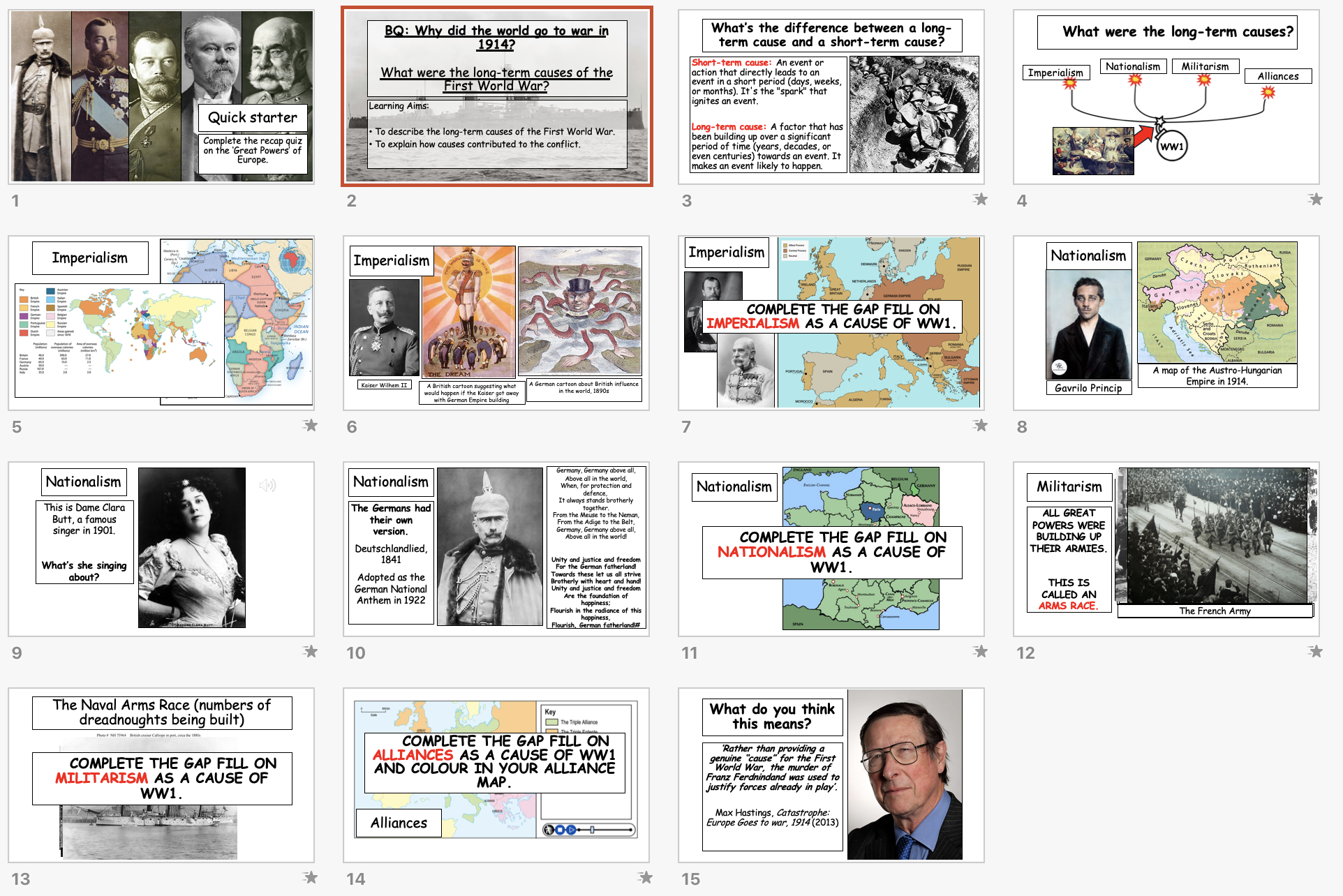 KS3 WW1 causes - 3. What were the long-term causes of the First World ...