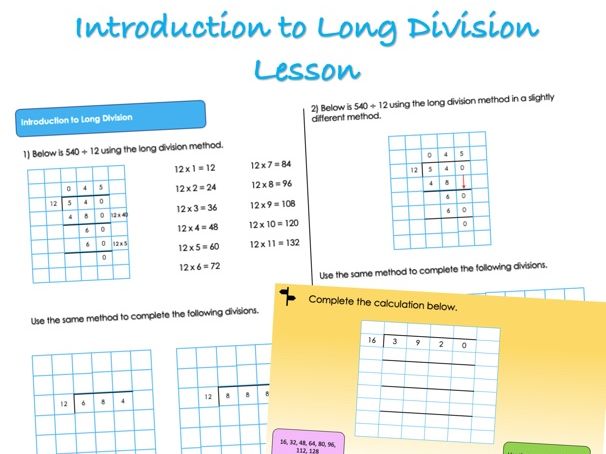 Year 6 Four Operations - Introduction to Long Division Lesson