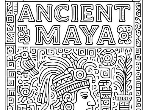 Ancient Maya School Play Script, Reading Comprehension and Coloring Sheets
