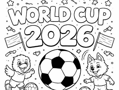 Bundle of 7 World Cup Coloring Sheets - Football Soccer
