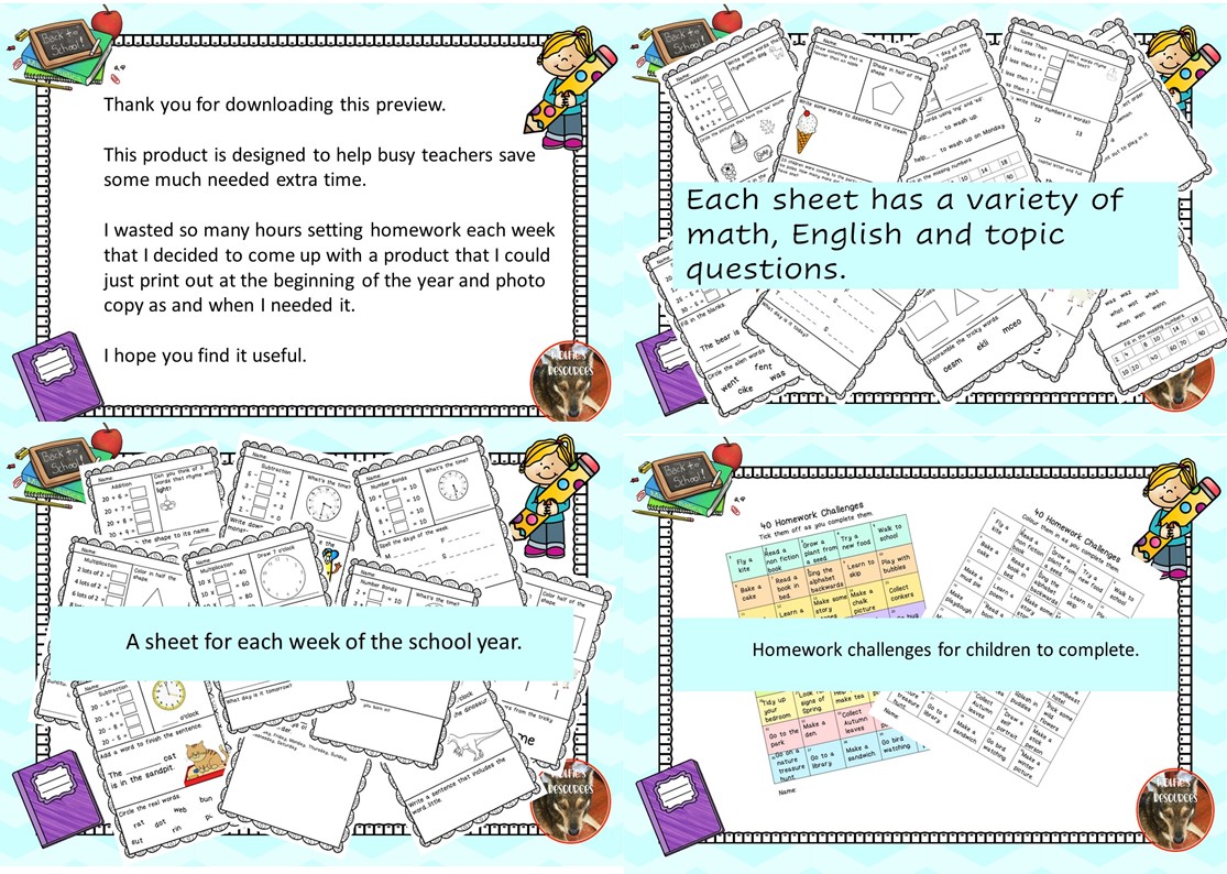 Year 1 homework booklet (pdf) picture