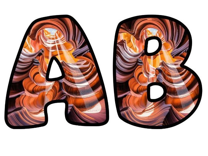 Slot Canyon Alphabet Letters | Classroom Display, A-Z 0-9 and Signs