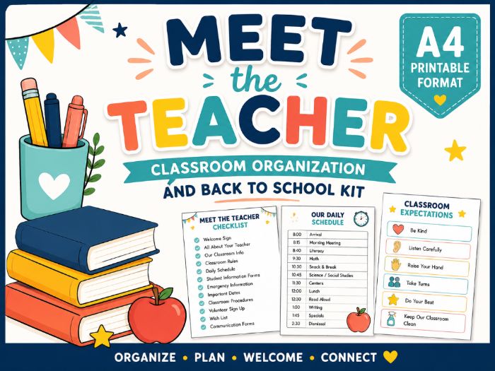 Meet the Teacher Classroom Organization and Back to School Kit