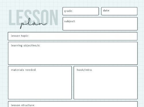 Lesson plan templates (daily and weekly)