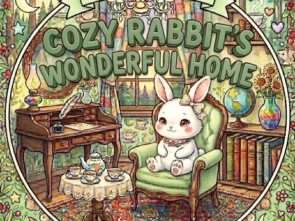 cozy rabbit coloring pages
