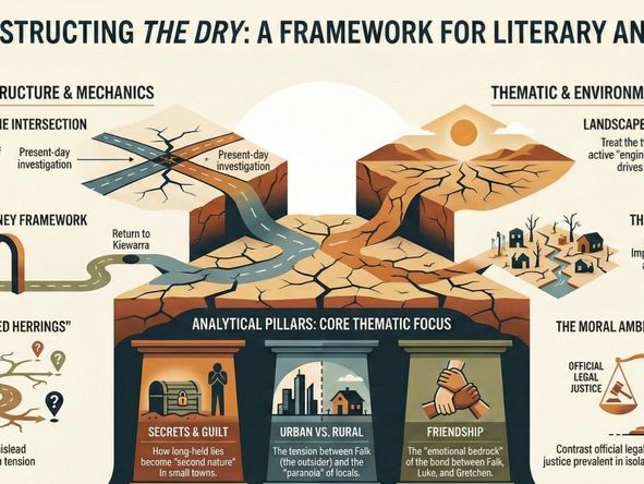 The Dry Jane Harper Novel Analysis Poster Infographic