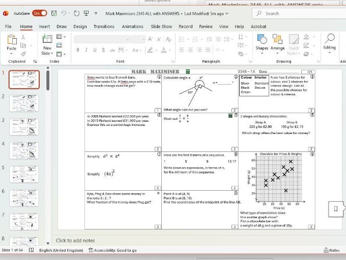 Go Teach Maths 2345 Mark Maximisers
