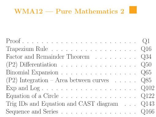 Pearson IAL Mathematics - Pure Mathematics 2 - Question By Topic