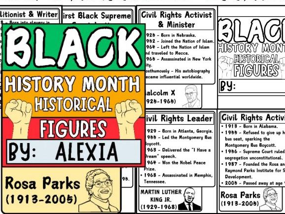 Black History Month time line Flip book Craft famous figures Information Cards & Writing Templates