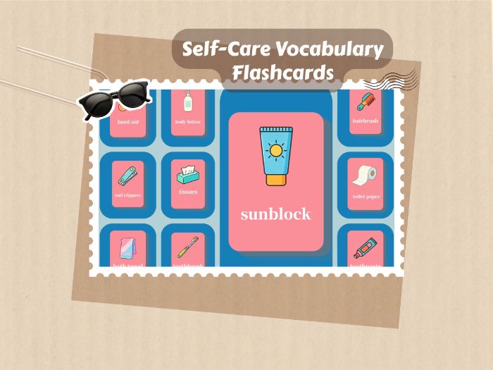 Self Care Vocabulary Flashcards | Preschool ESL Hygiene