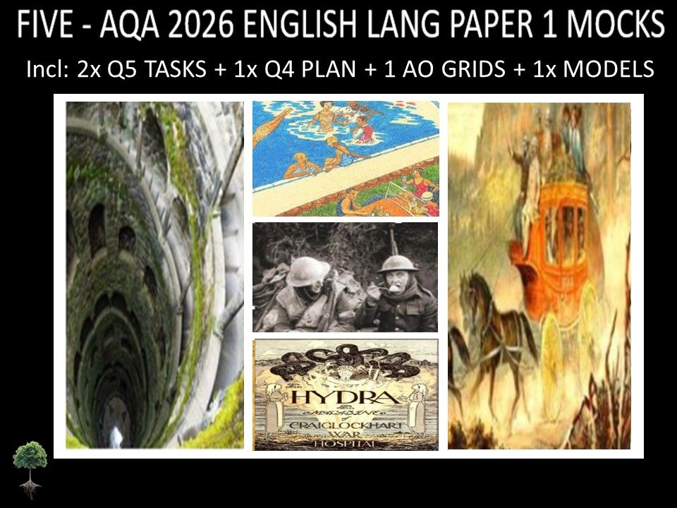 FIVE - AQA PAPER 1 | 2026 FULL MOCKS | Q5 TASKS | Q4 PLAN |AO GRIDS | MODELS