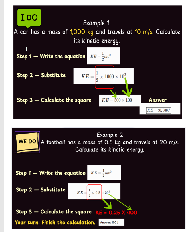 GCSE Physics: Kinetic Energy – Take Up & Use Lesson | Teaching Resources