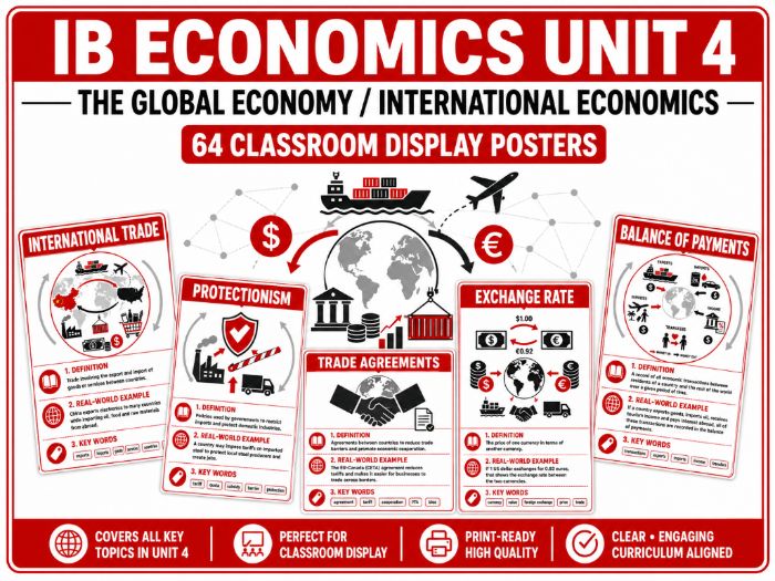 IBDP Economics Unit 4 Glossary Posters