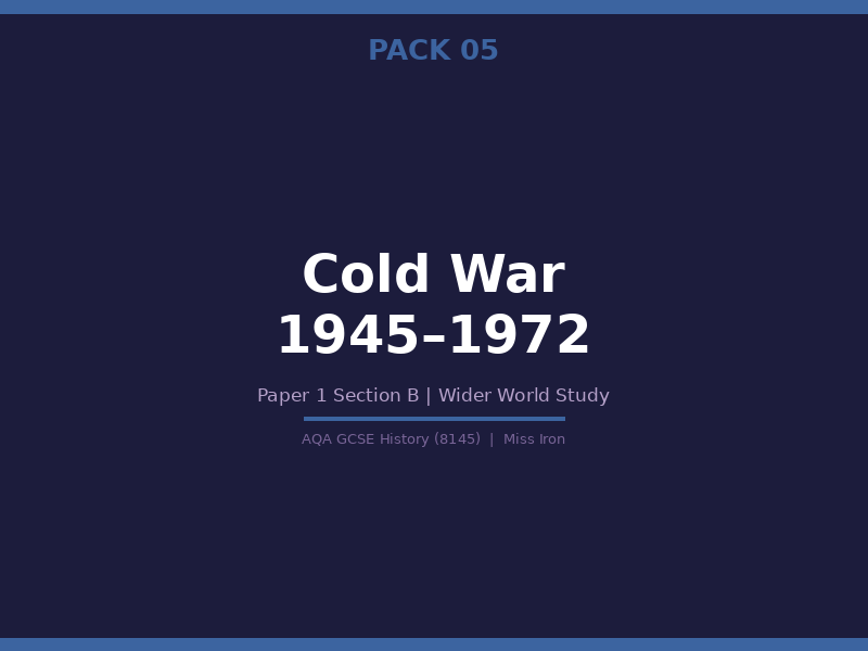 QA GCSE History 8145 Cold War 1945 to 1972 Revision Pack | Paper 1