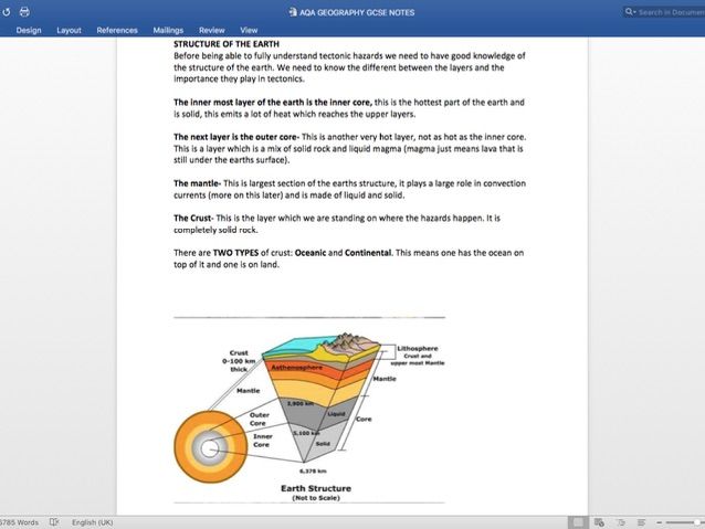 TECTONICS NOTES-AQA GEOGRAPHY GCSE