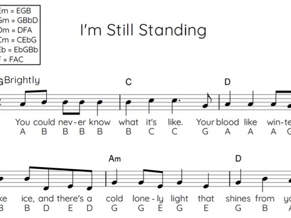 I'm Still Standing Piano Lead Sheet