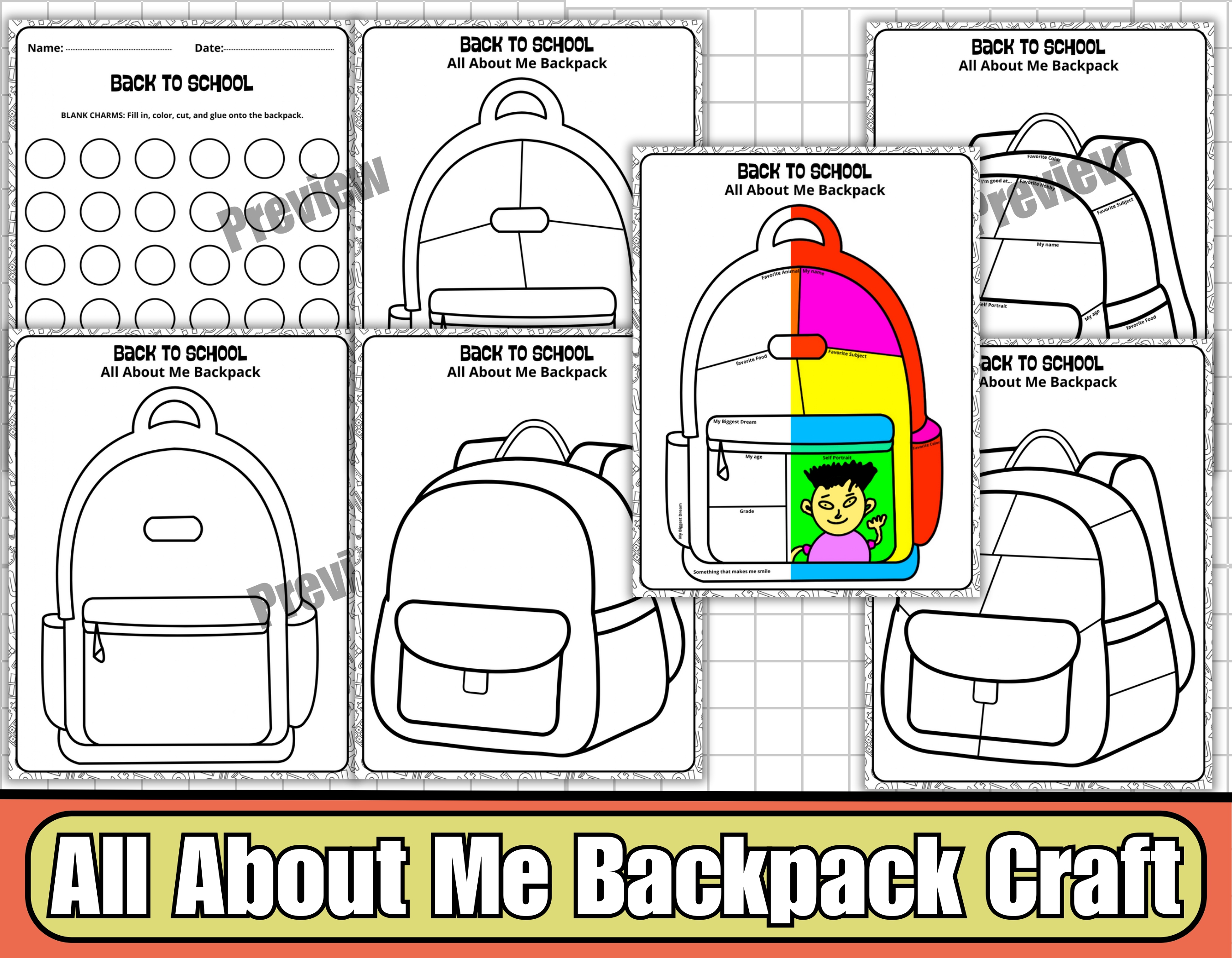 All About Me Backpack Craft | Get to Know Me Activity-Back to School ...