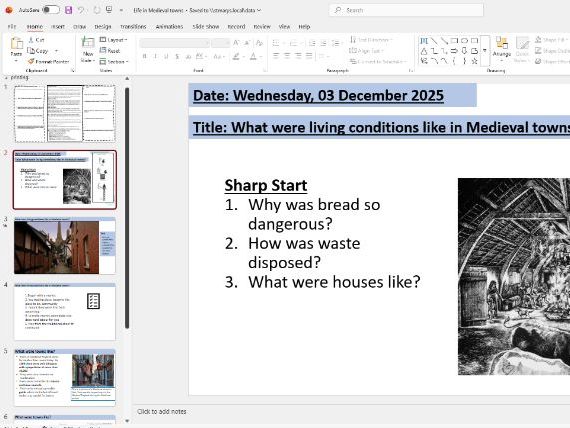 All medieval people's health OCR B GCSE lessons and worksheets
