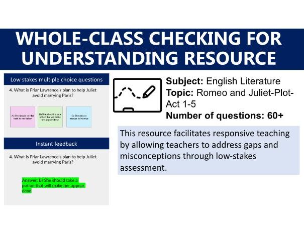 Romeo and Juliet Quiz- Plot Act 1-5