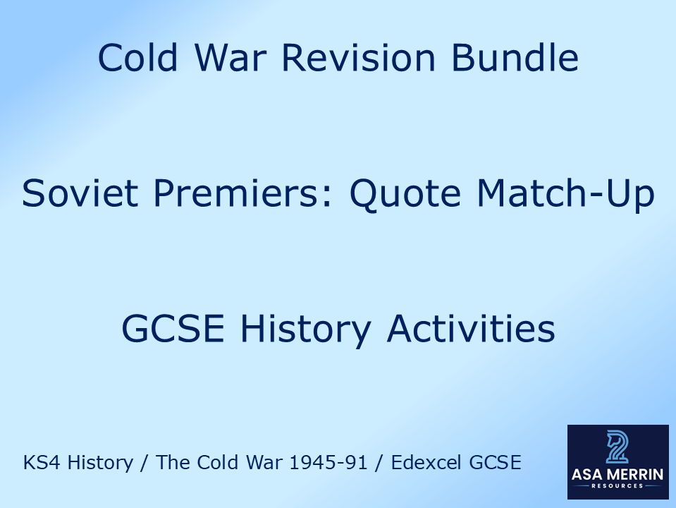 Cold War Soviet Leaders Revision Bundle – Stalin, Khrushchev, Brezhnev & Gorbachev (Edexcel GCSE History)