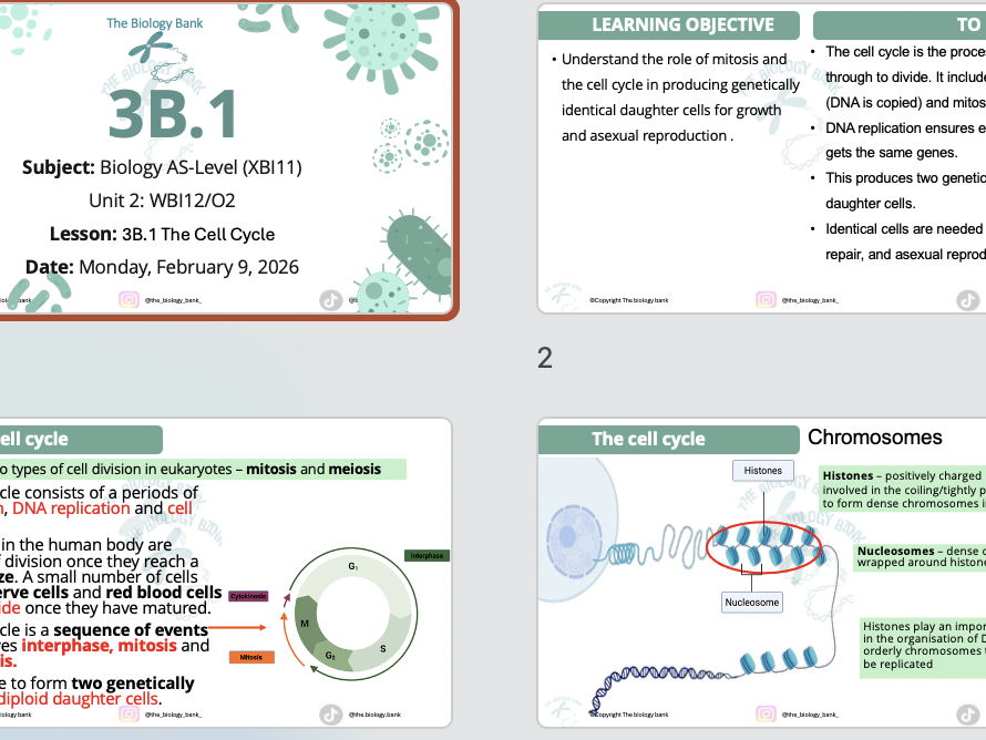 3B Mitosis, Meiosis and Reproduction Pearson Edexcel International A-level biology