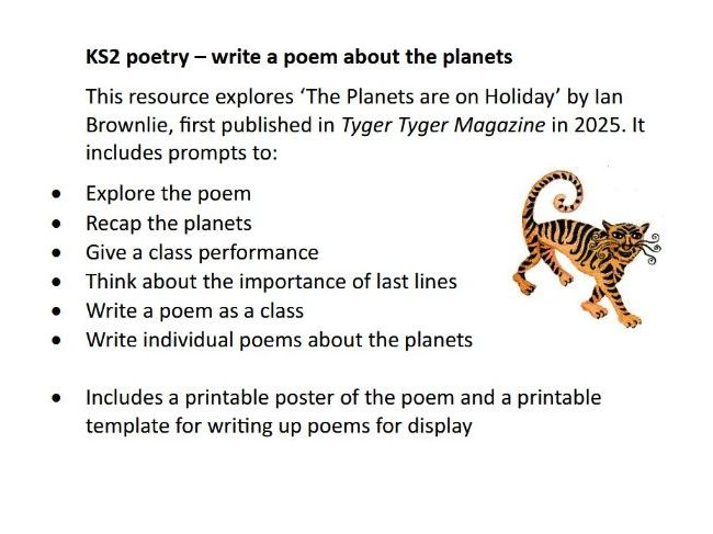 KS2 poetry - write a poem about the planets