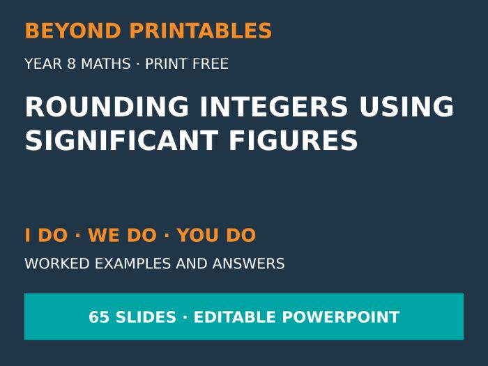 Rounding Integers Using Significant Figures | I Do, We Do, You Do | Year 8 Maths | Print Free