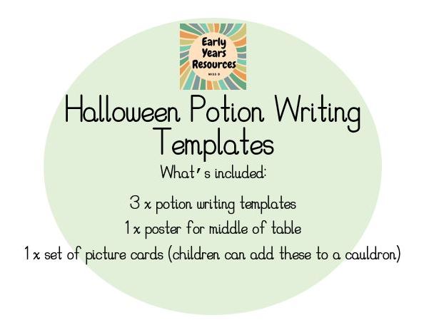 EYFS Halloween Potion Writing Templates