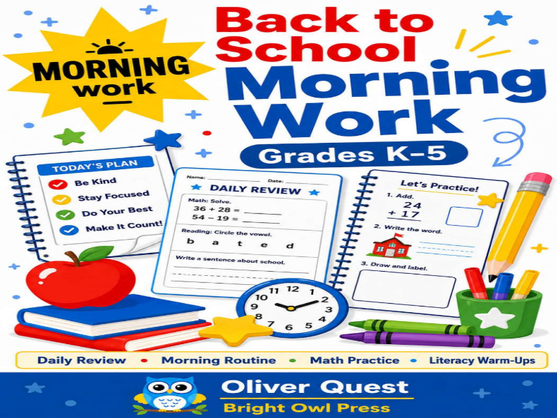 Back to School Morning Work Worksheets.