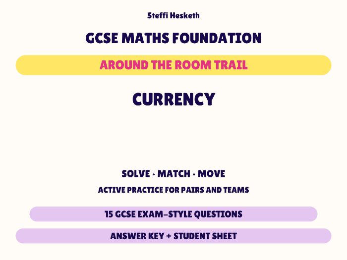 GCSE Foundation Maths Currency | Around the Room Trail