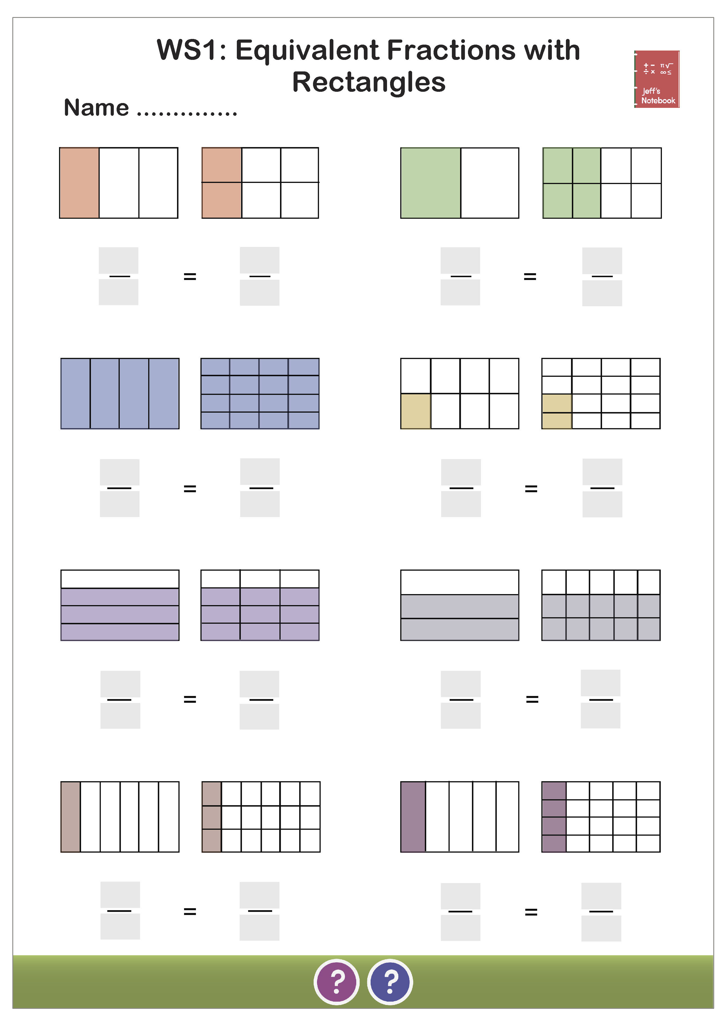 Equivalent Fractions With Without Visual Support Teaching Resources