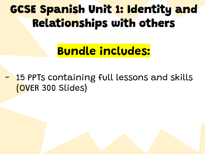 AQA GCSE Spanish Unit 1 - Lessons Bundle