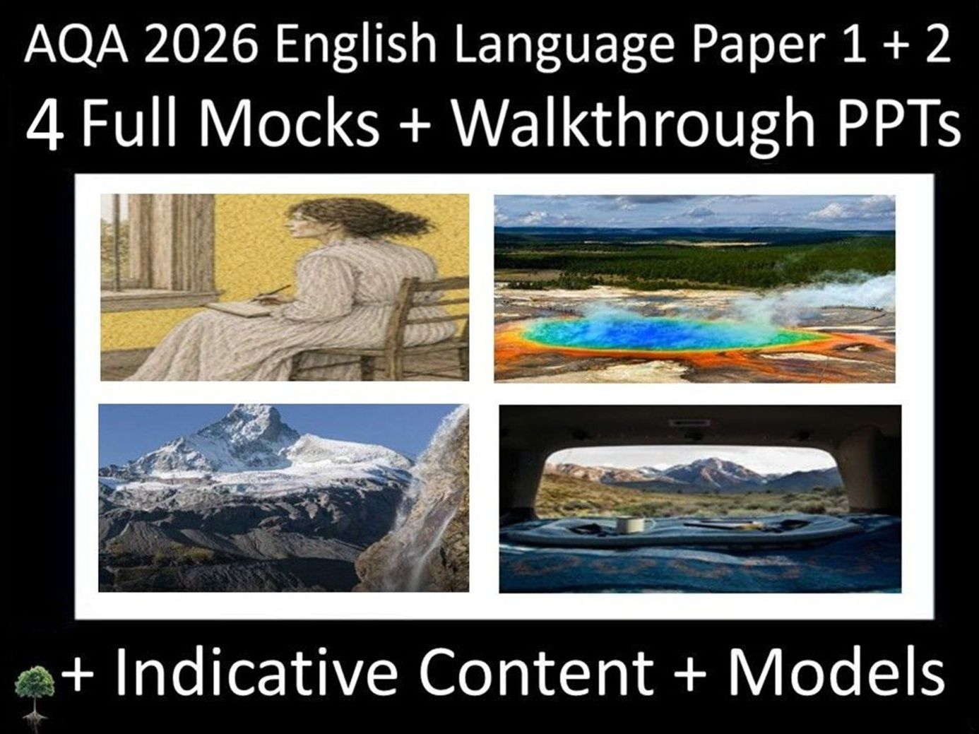Four AQA 2026 English Language Paper 1 Full Mock Exams + Walkthrough PPTs