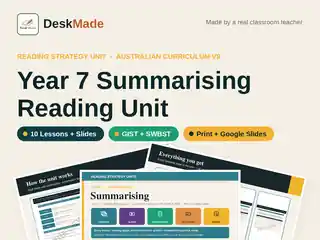 Year 7 Summarising Reading Unit | Australian Curriculum V9