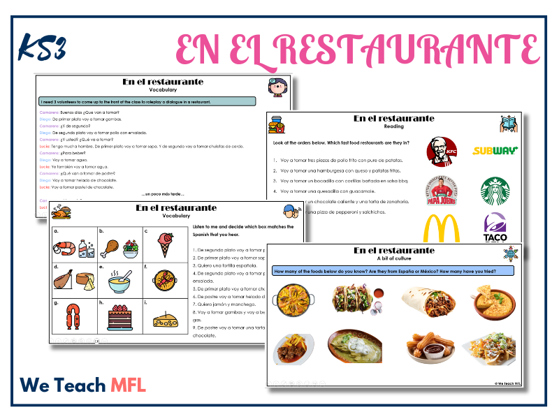En el restaurante – KS3 Spanish Full Lesson (Ordering Food)