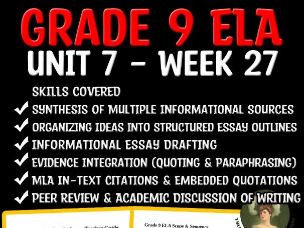 Grade 9 ELA Unit 7 Week 27 | Drafting & Developing the Informational Essay