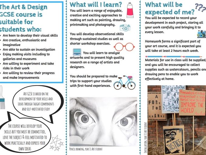 Art Gcse Options Leaflet For Students Teaching Resources