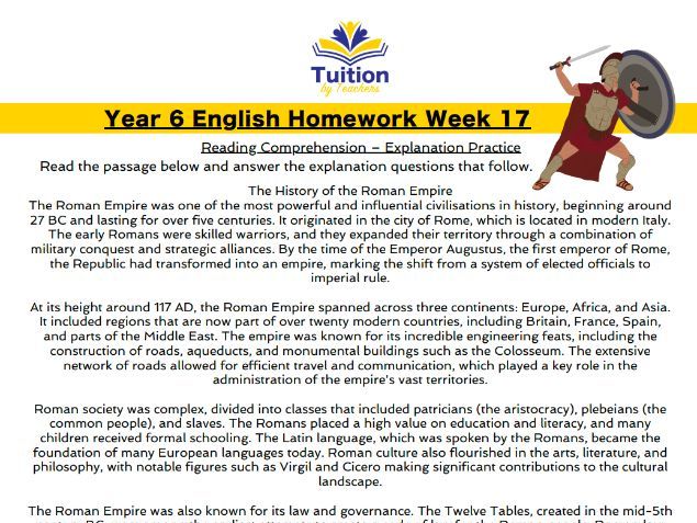 17. Year 6 - Reading Comprehension & Punctuation