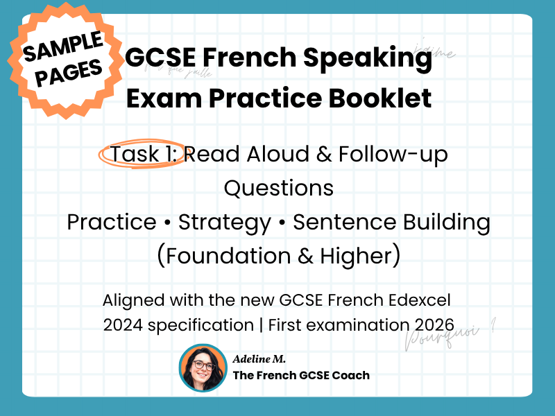FREE GCSE French Speaking Task 1 Sample | Edexcel 2024 | Read Aloud + Follow-up Questions