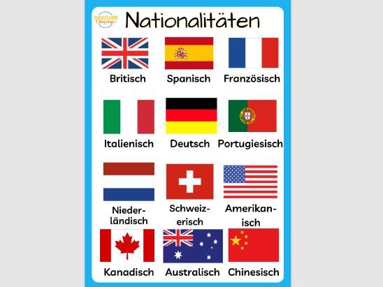 German Countries & Nationalities Vocabulary Worksheet & Wordsearch Activity