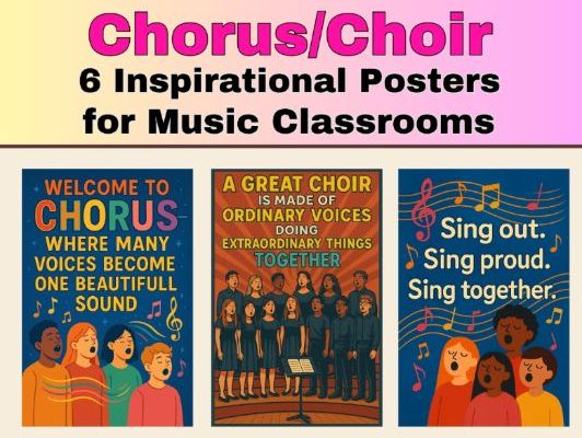 6 Inspirational Posters about Chorus/Choir Classes 18" X 24"