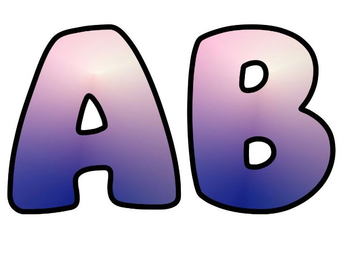 Purple Orange White Fade Alphabet Lettering Set | Classroom Display | Upper & Lowercase, 0-9