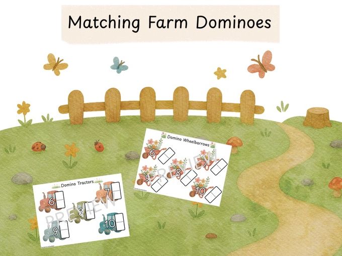 Matching Farm Dominoes